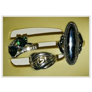 3 Sterling Silver Rings